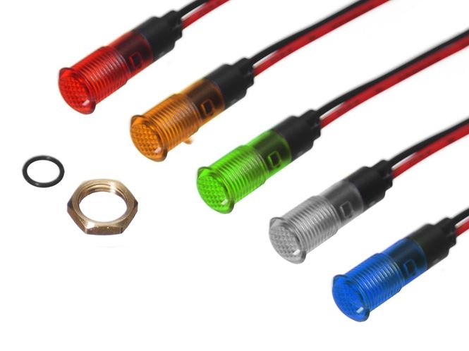 Hovedbilde 12V LED indikator plastikk ...