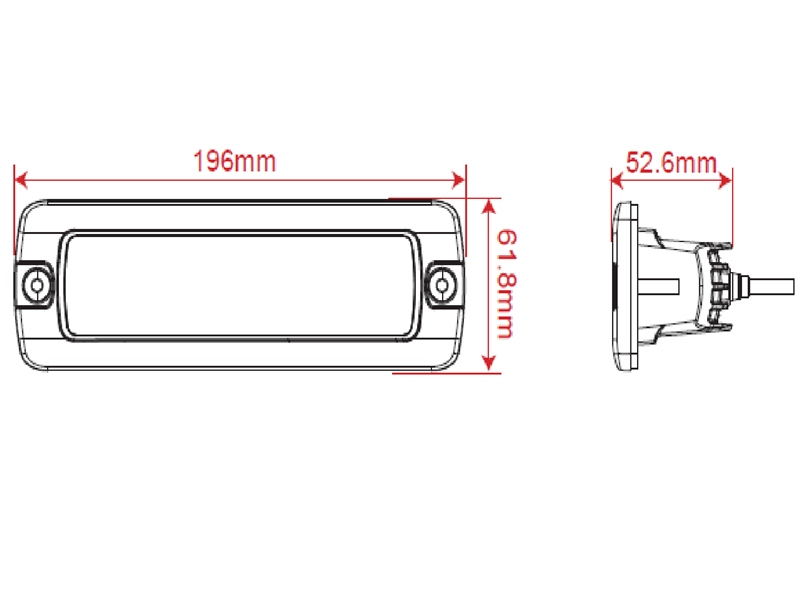 Prolumo Black innbygg LED arbeidslampe 12V 24V 2800 lm