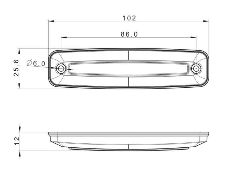 Dark-serie Slim LED markeringslampe 12-36V