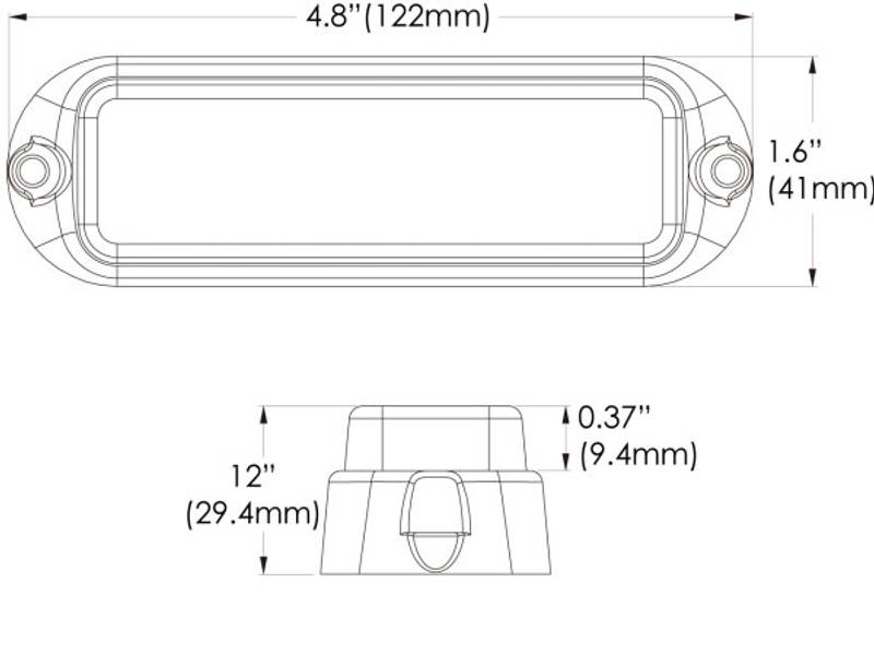 Axixtech blå M36 4xLED strobe modul TLED 12~24V