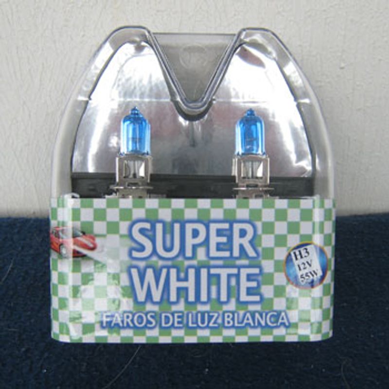 12V H3 2 stk Super-Hvite pærer