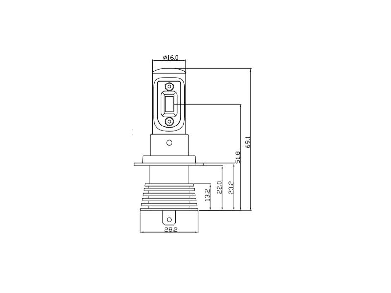 H7 Power LED kit m/2 stk pærer 6-32V