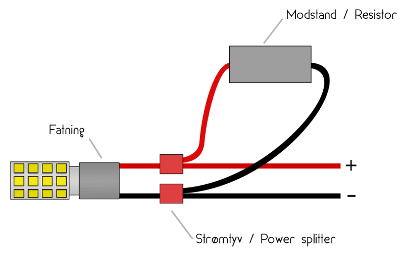 Motstand 47 Ohm. 20W - 24V, 1 stk 