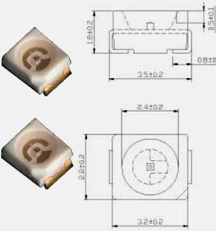 3528 SMD LED Blå